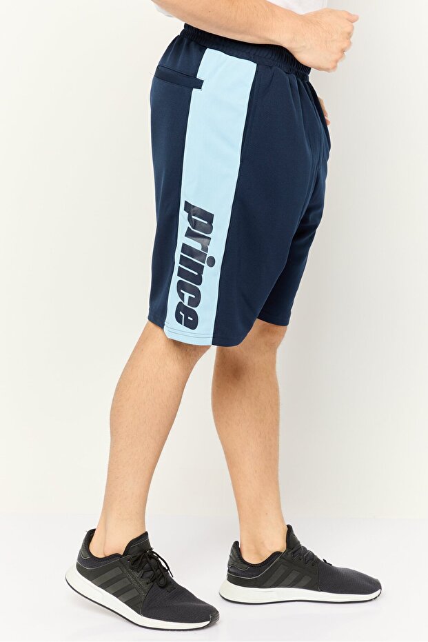 شورت رجالي أساسي بشعار العلامة التجارية، أزرق داكن/أزرق فاتح - 3