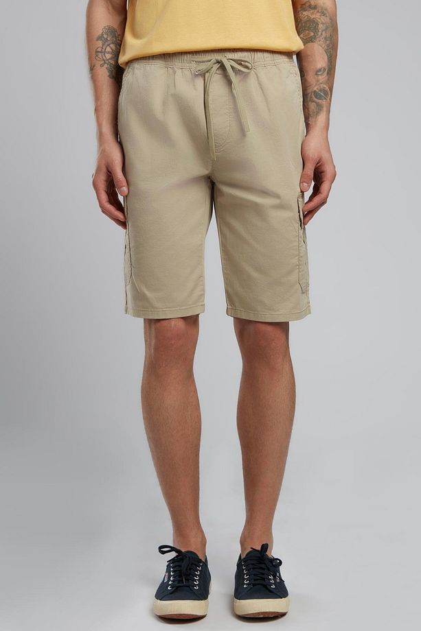 Jogger Cargo Erkek Dokuma Şort Bej - 2