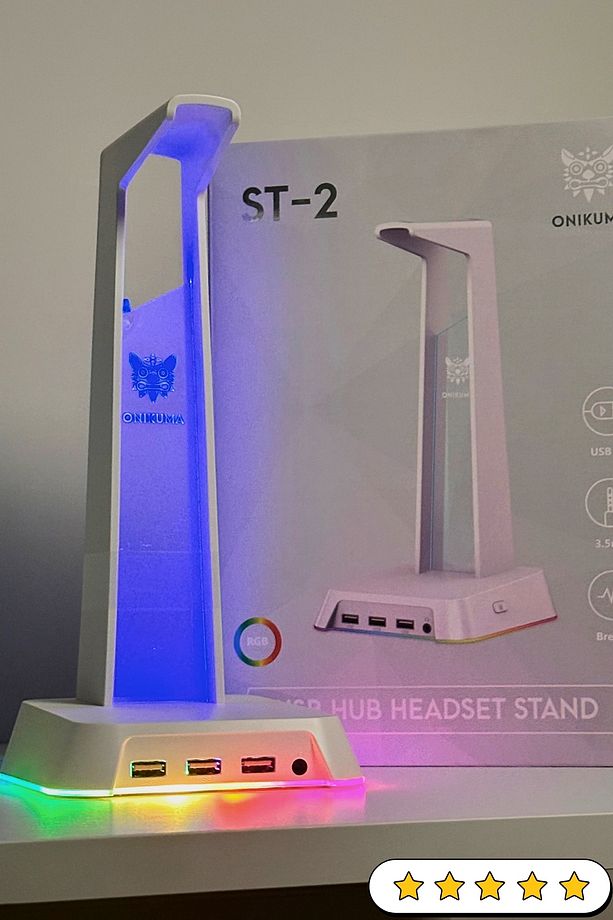 Onikuma -2 - Rgb Kulaklık Tutucu - Kulaklık Standı - Gamer Yayıncı Setup - 7