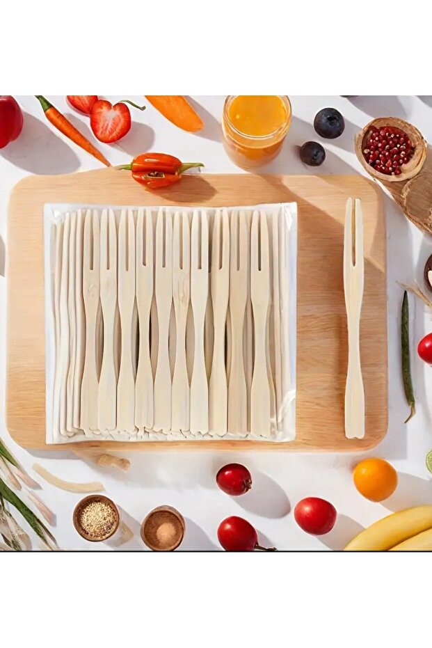 Çatallı Bambu Kürdan 9cm -100 Adet - 2