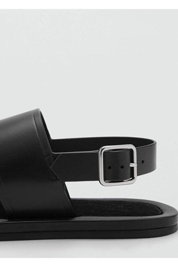 Bantlı deri sandalet - 4