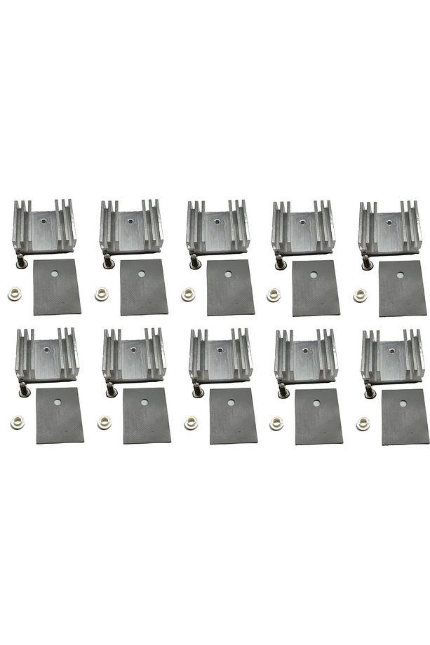 10 Adet To220 Aluminyum Soğutucu Set Radyatör Entegre Transistör Mosfet Bjt Lm78xx Lm317 - 1