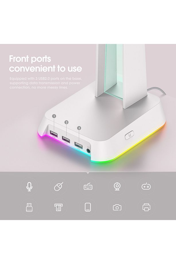 Onikuma -2 - Rgb Kulaklık Tutucu - Kulaklık Standı - Gamer Yayıncı Setup - 4