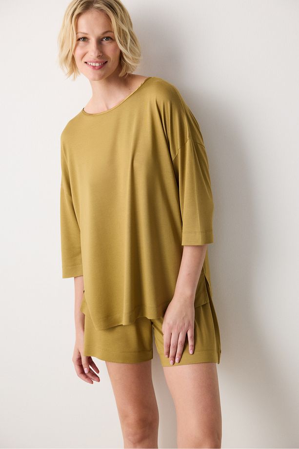 Aging Collagen Sarı Şort Pijama Takımı - 2