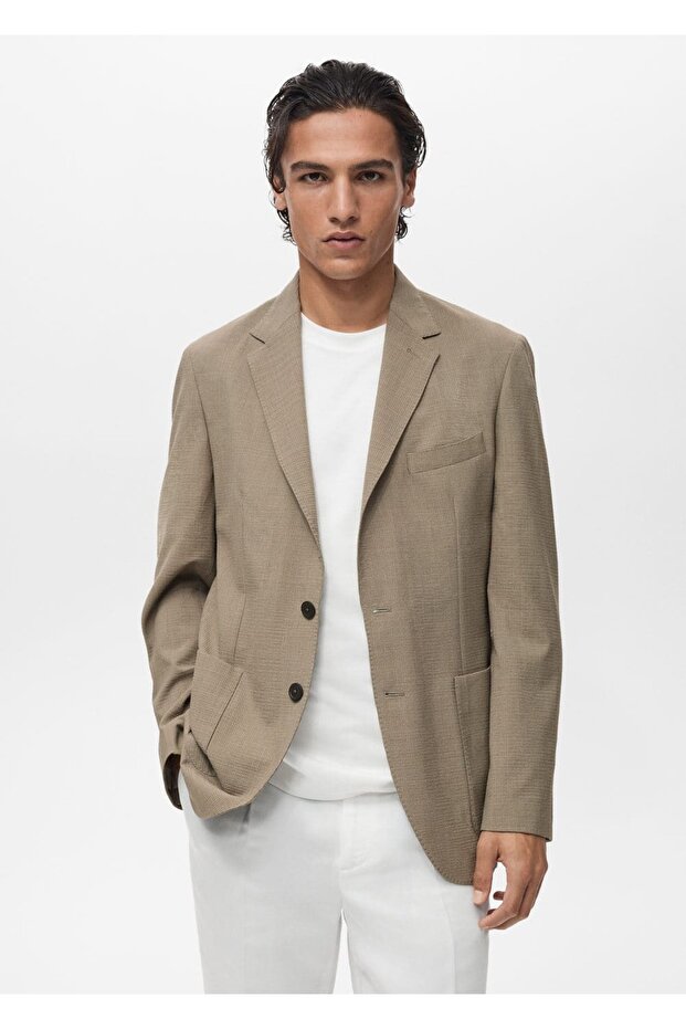 Dar kesim cool wool blazer ceket - 1