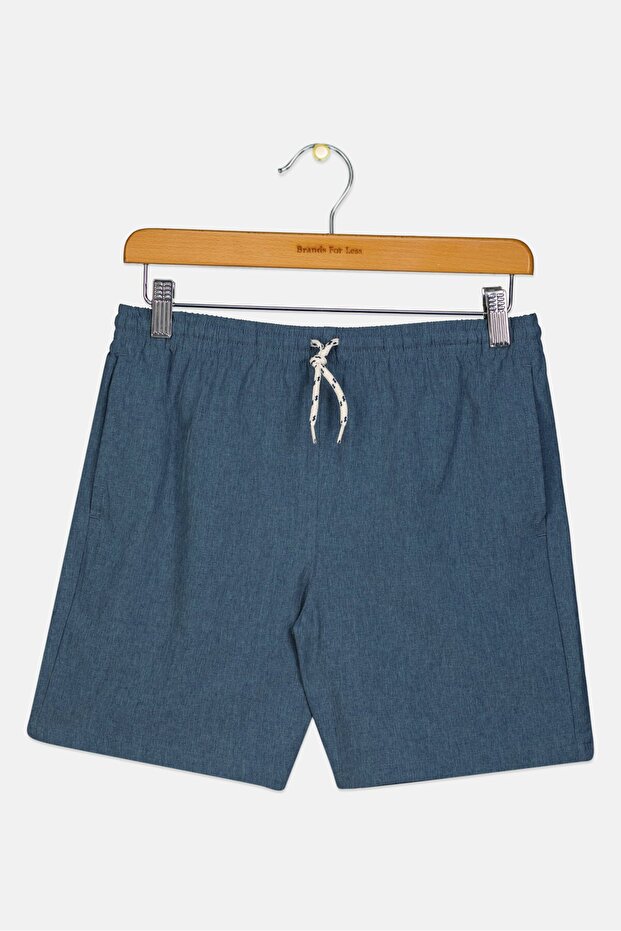 شورت هيذر أساسي برباط للأولاد الصغار، نيلي فاتح - 1