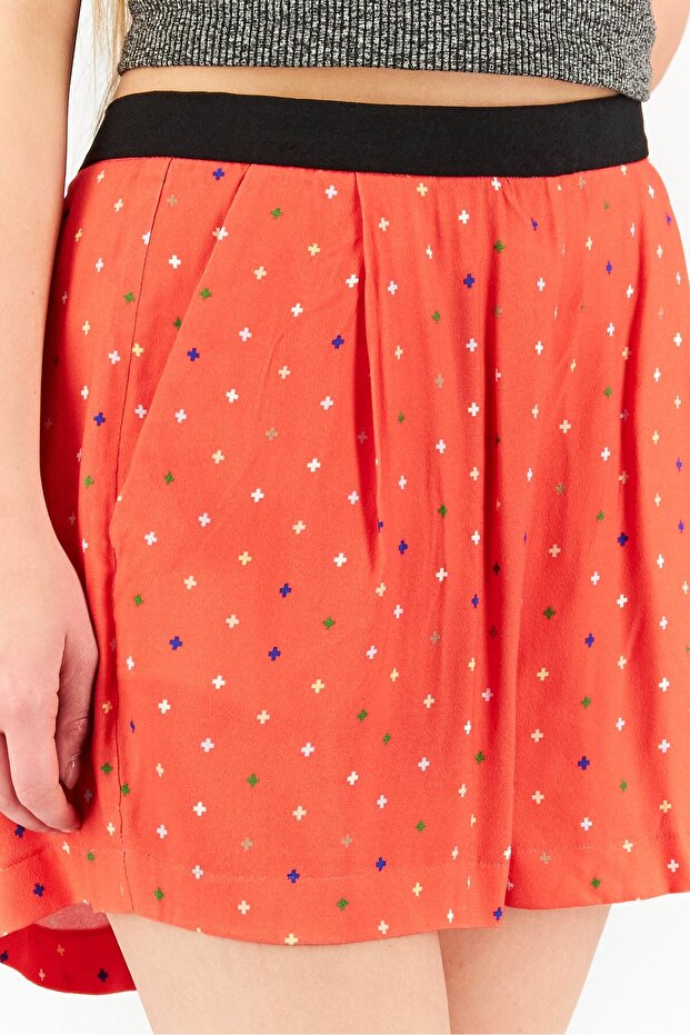 شورت نسائي أساسي سهل الارتداء بطبعة كاملة، مرجاني - 3