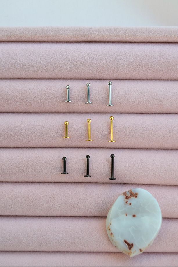 2 mm Küçük Toplu Paslanmaz Çelik Piercing Tragus Helix Lob - 5