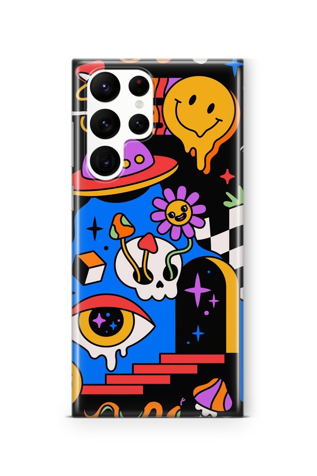Samsung Galaxy S23 Ultra Compatible Melting Face Design Printed Transparent Case