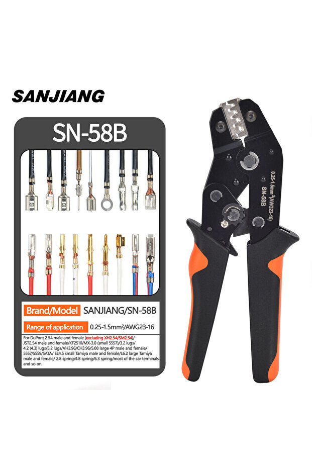SN-58B SN-58B Crimping Tool Ratchet Wire Crimping Pliers for JST Dupont Terminals SATA Pin Crimping