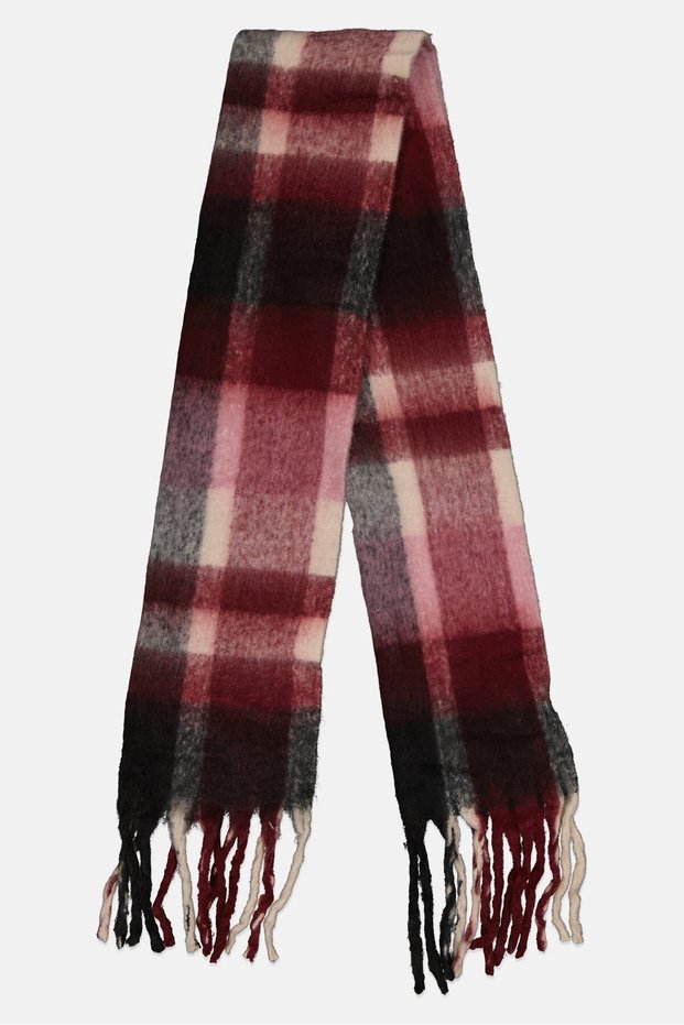 Women Plaid Scarves 180 x 39 H cm, Multicolor
