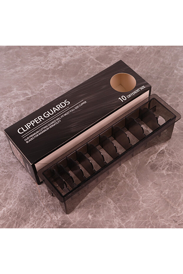 10GeZiKaChiHe-black 1pcs 10-grid limit comb storage box electric hair clipper holder storage box hai