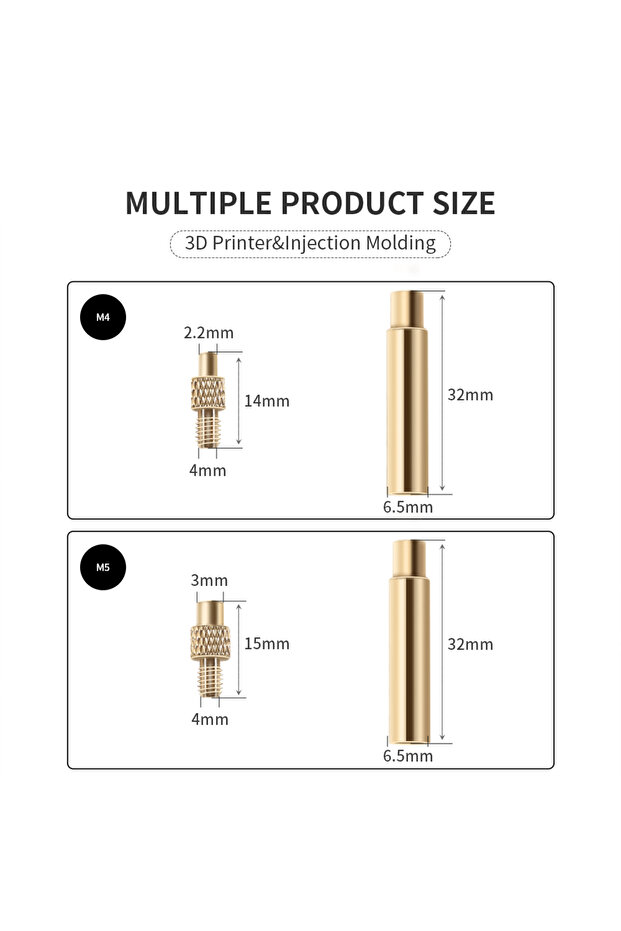 no Soldering Iron M2 M3 M4 M5 M6 M8 Heat Insert Nut Iron Tip M2 M3 M4 M5 M6 M8 Brass Thread Embedded - 3