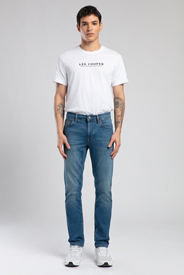 Jagger Men's Slim Straight Fit Carmen Blue Jean Trousers
