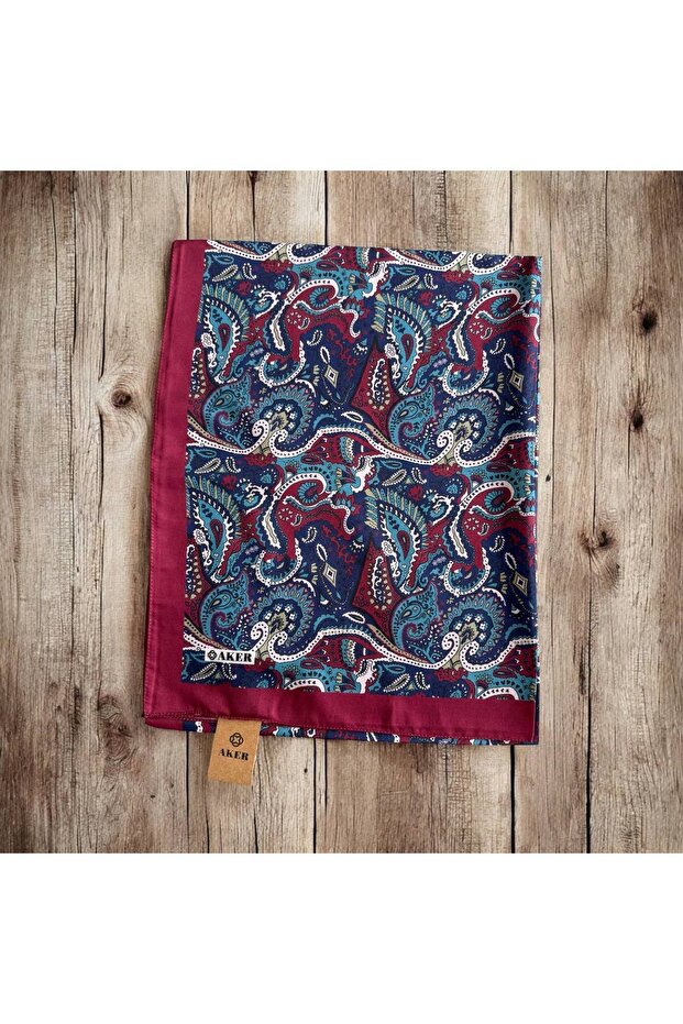 Bordo/İndigo Aker Soft Touch Şal - 5