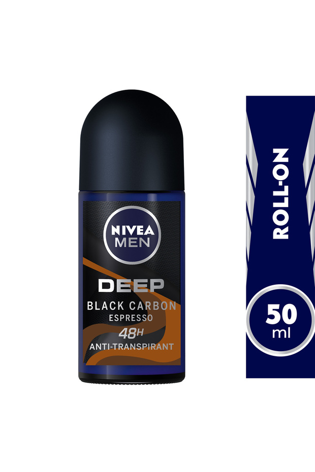 Men Antiperspirant Roll-On Deep Black Carbon 50ml – Long-Lasting Freshness