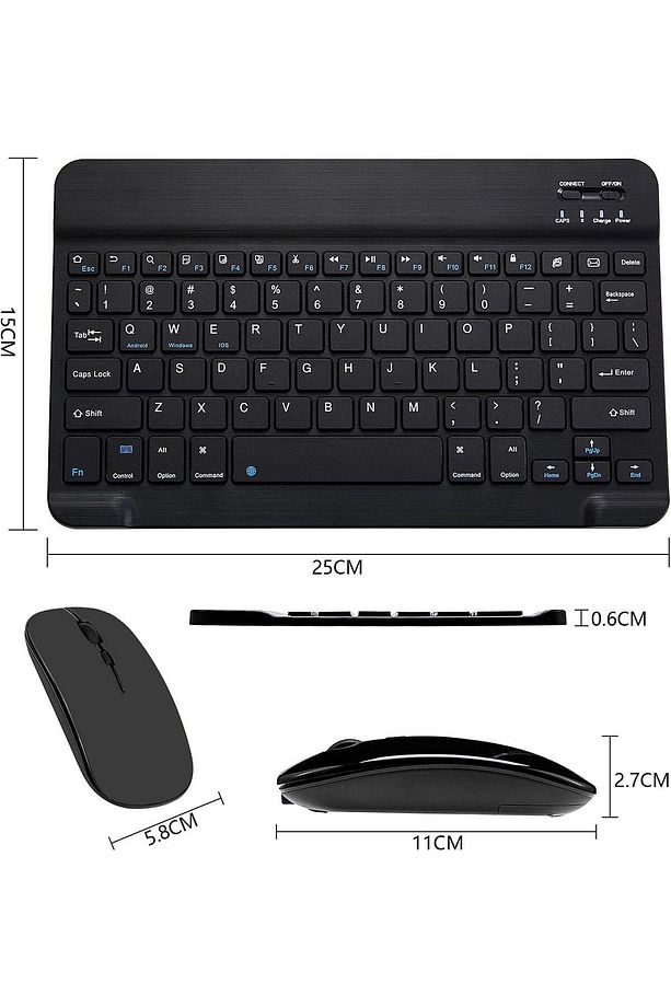 Bl30 Bluetooth Ios Ipad Android Windows Uyumlu Klavye Mouse Seti - Sessiz - Şarjlı - Combo - 3