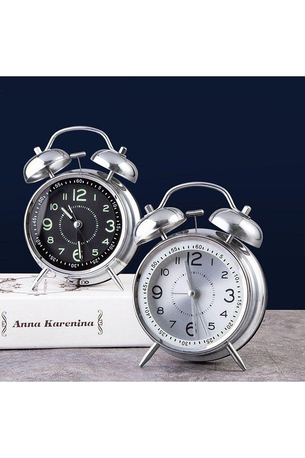 Akar Saniyeli Büyük Boy Nostaljik Analog Çalar Saat - Fosforlu Işıklı Alarmlı Yüksek Ses He - 6