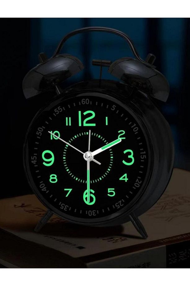 Akar Saniyeli Büyük Boy Nostaljik Analog Çalar Saat - Fosforlu Işıklı Alarmlı Yüksek Ses He - 4
