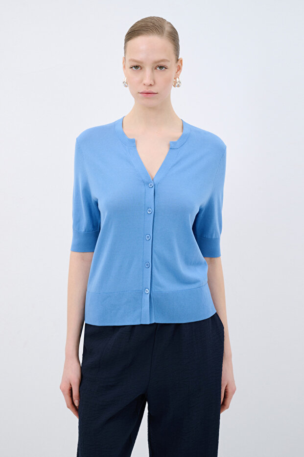 V Yaka Triko Hırka - 1