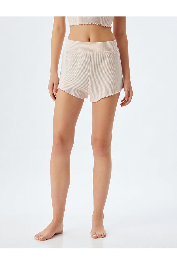 Viskon Fitilli Mini Şort Pijama Altı - 3