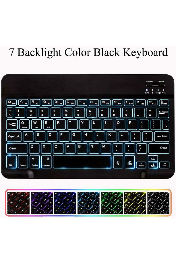 Bl30 7 Renk Bluetooth Kablosuz Türkçe Klavye - Android Ios Windows Uyumlu - Şarjlı - 10 Inç - 7