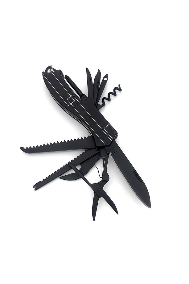 11 Fonksiyonlu Kamp Cep Çakısı Multitool Siyah - 7