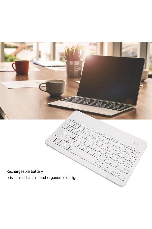 Bl30 Bluetooth 10 Inç Ios Windows Android Uyumlu Kablosuz Klavye - Türkçe - Şarjlı - Sessiz - 7