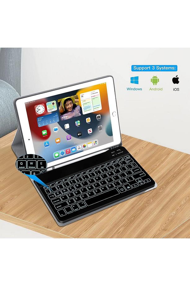 Bl30 7 Renk Bluetooth Kablosuz Türkçe Klavye - Android Ios Windows Uyumlu - Şarjlı - 10 Inç - 8