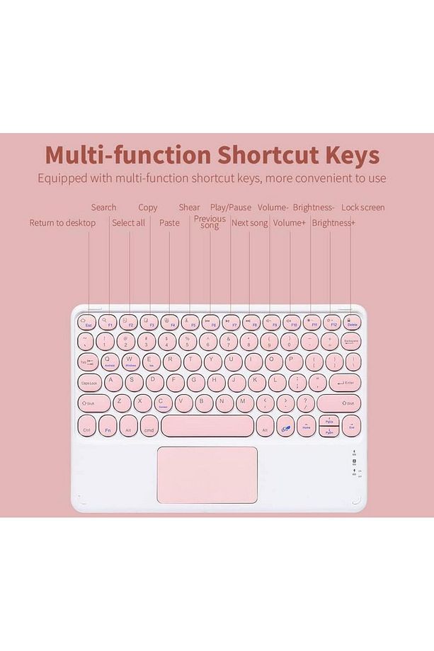 Kablosuz Touchpad Bluetooth Klavye - Ios Android Windows Uyumlu - Türkçe Dil - Şarjlı - Ult - 5