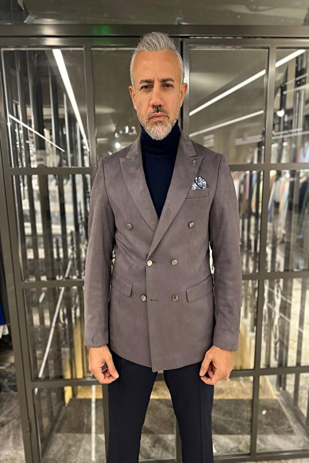 SÜET KRUVAZE CEKET - 2