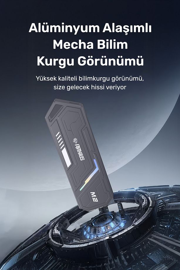 DK03 USB-A/Type-C Kablolu RGB 1TB 22x80 M.2 NVMe Taşınabilir Harici SSD - 7