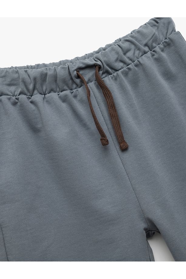 Pamuklu Beli Bağcıklı Basic Şort - 3