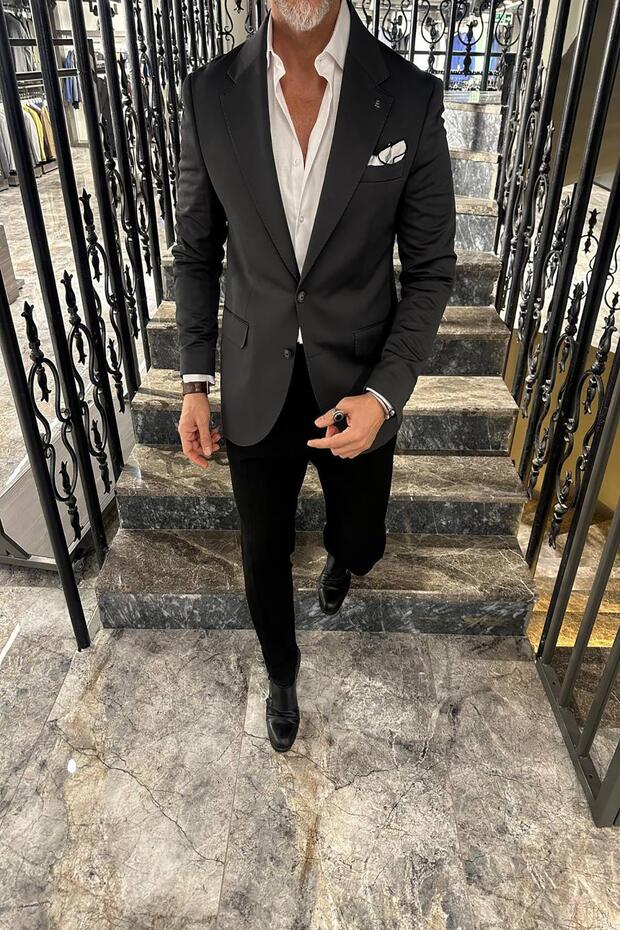 GENİŞ MONO YAKA CEKET - 3