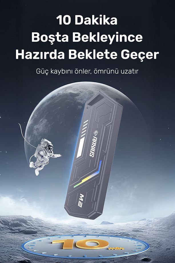 DK03 USB-A/Type-C Kablolu RGB 1TB 22x80 M.2 NVMe Taşınabilir Harici SSD - 3