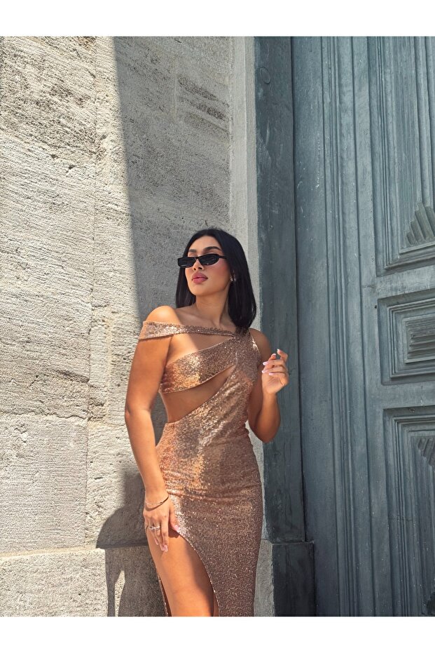 PUL PAYET UZUN ELBİSE - 5