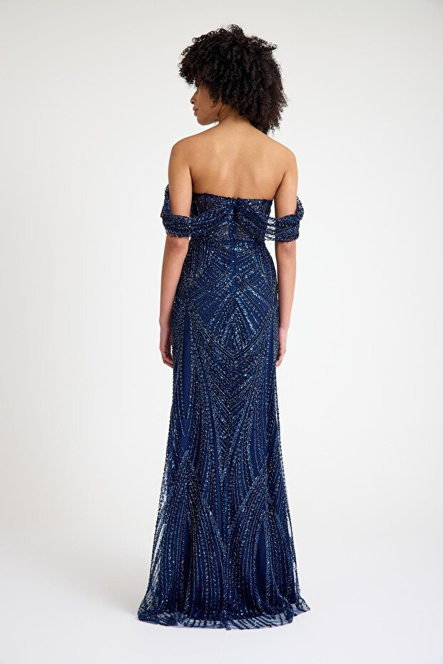 6077PAY PAYETLİ ELBİSE - 5