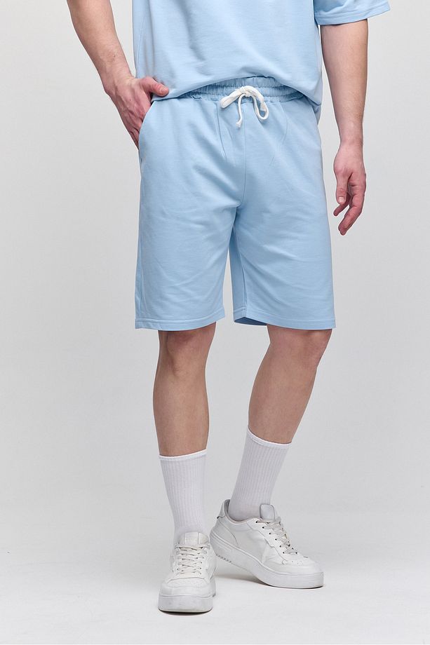Erkek Comfort Fit Buz Mavi Şort & Bermuda - 4