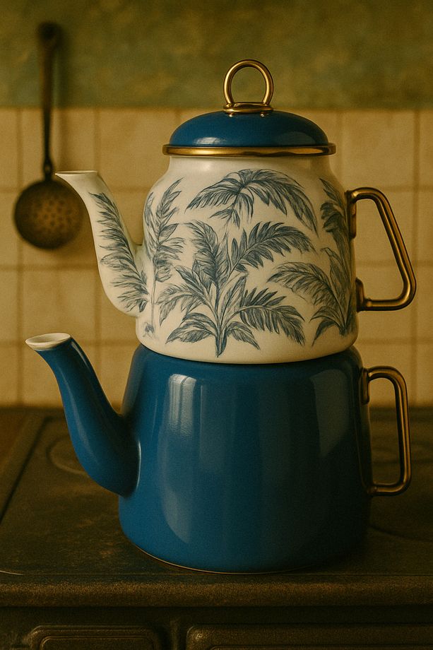 Retro Emaye Çaydanlık Takımı 3 Litre - 2