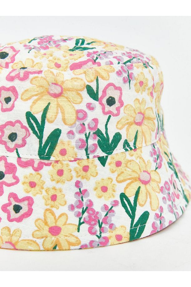 LCW baby Çiçek Desenli Kız Bebek Bucket Şapka - 4