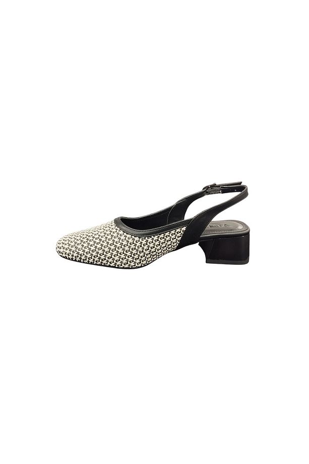 8671036Z Arkası Açık Yuvarlak Burun 4 cm Kalın Topuklu Hasır Ayakkabı - 2