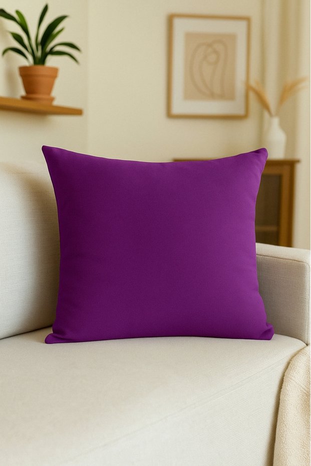 Luna Series Velvet Textured Throw Pillow Cover - Purple