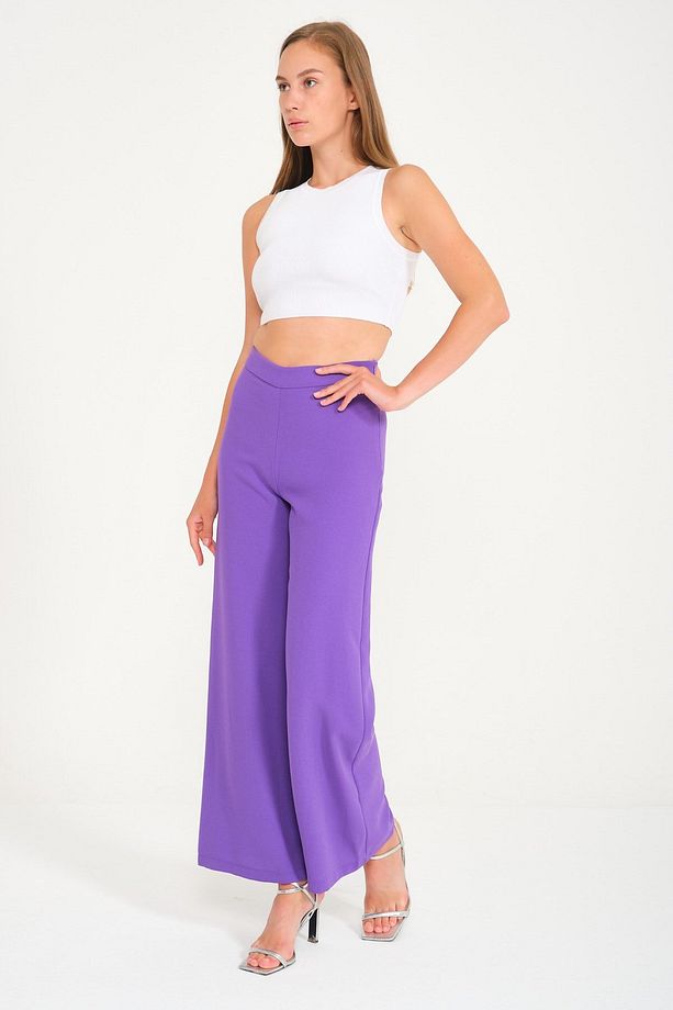 Mor Krep Bol Pantolon 5200 - 3