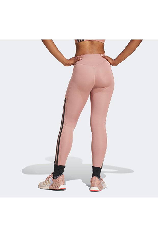 Optime 3 Stripes Full Length Kadın Pembe Antrenman Tayt - 3