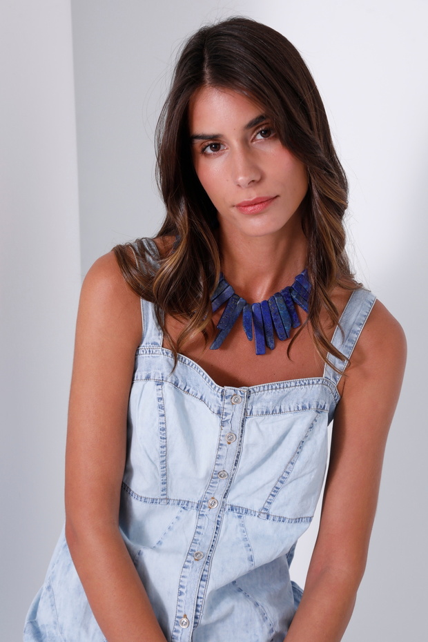 24YE704 Askılı Elbise - 4