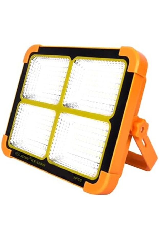 مصباح عمل LED قابل لإعادة الشحن مع لوحة شمسية، مصباح خارجي محمول مع سطوع قابل للتعديل