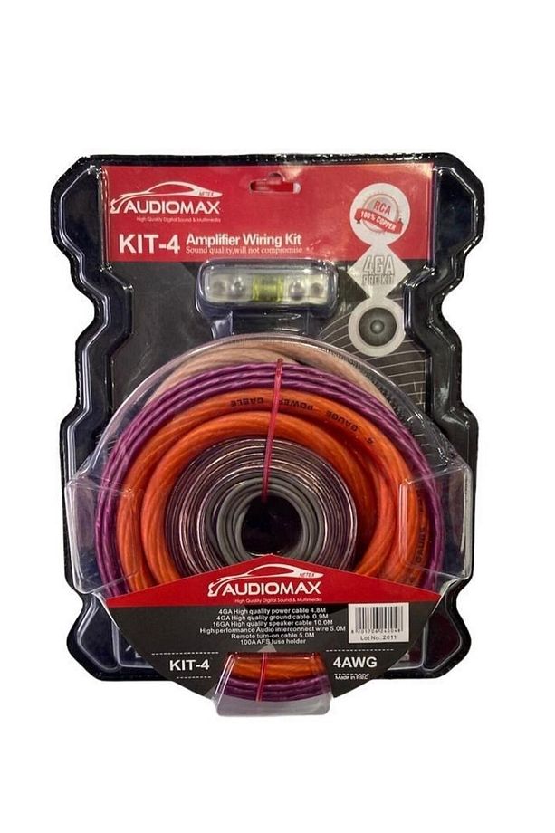 Audiomax MX-KIT4 Amfi Kablosu Seti 4GVA Kalınlık, Güçlü ve Temiz Ses Aktarımı - 1