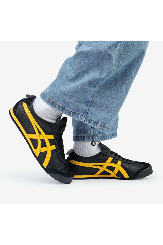 Lace-Up Casual Sports Shoes Black Yellow Sneaker