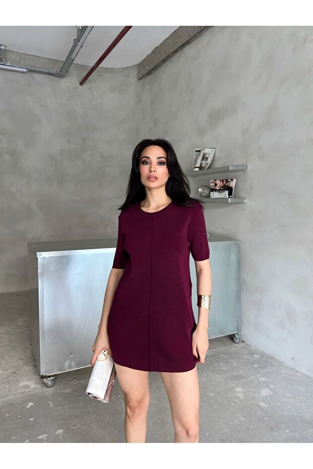 فستان قصير ناعم بخيط بارد - 3