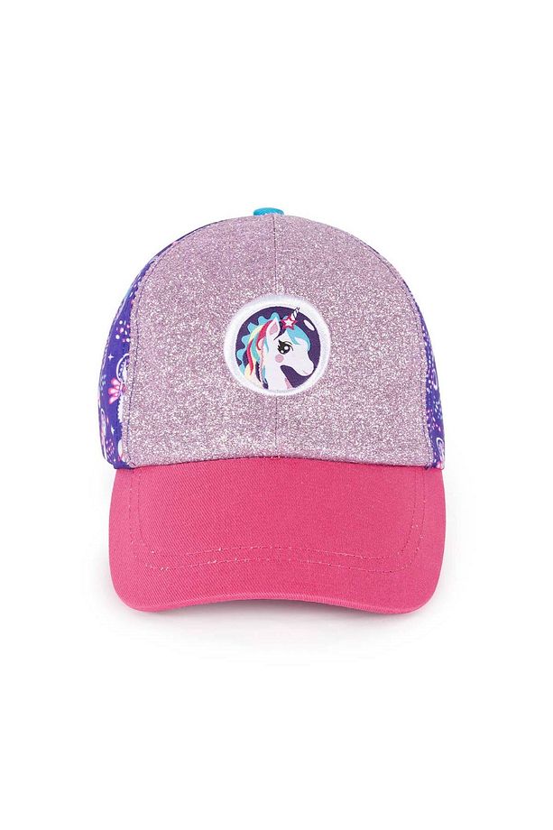 Milk&moo Ayris 7-10 Yaş Kız Şapkası - Unicorn Temalı, Simli, Pembe-mor, Ayarlanabilir Yazlık - 1